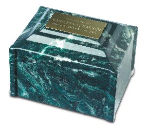 teal green cultured marble cremation urn